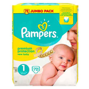 Pampers New Baby Nappies Size 1 Jumbo Pack 72 Case